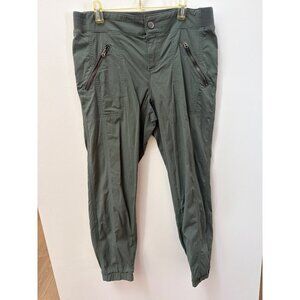 Athleta Green Womens Jogger Pants Size 10 With Zipper Pockets & Elastic Waistban